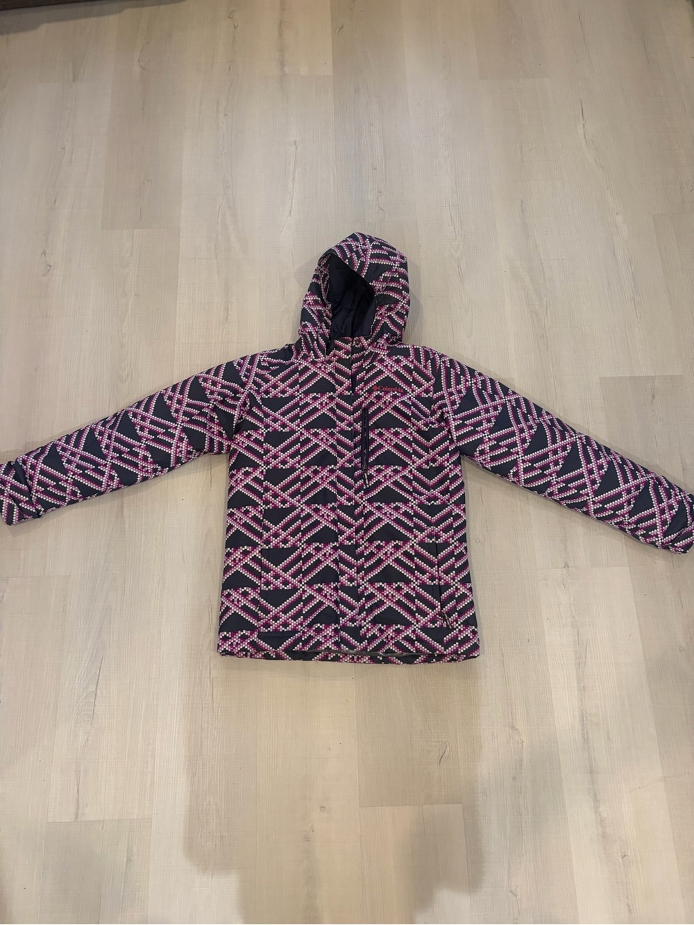Columbia Kids Black & Pink Geometric Hooded Jacket